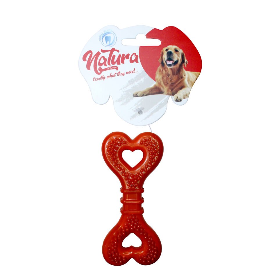 Natura Plastik Kalp Kemik Köpek Oyuncak