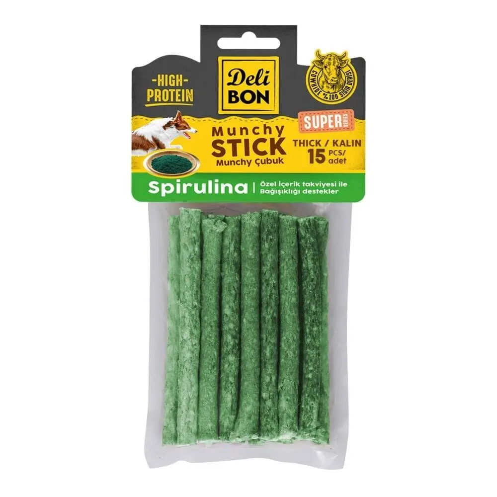 Delibon Super Munchy Çubuk Spirulinali Kalın (15 Adet)