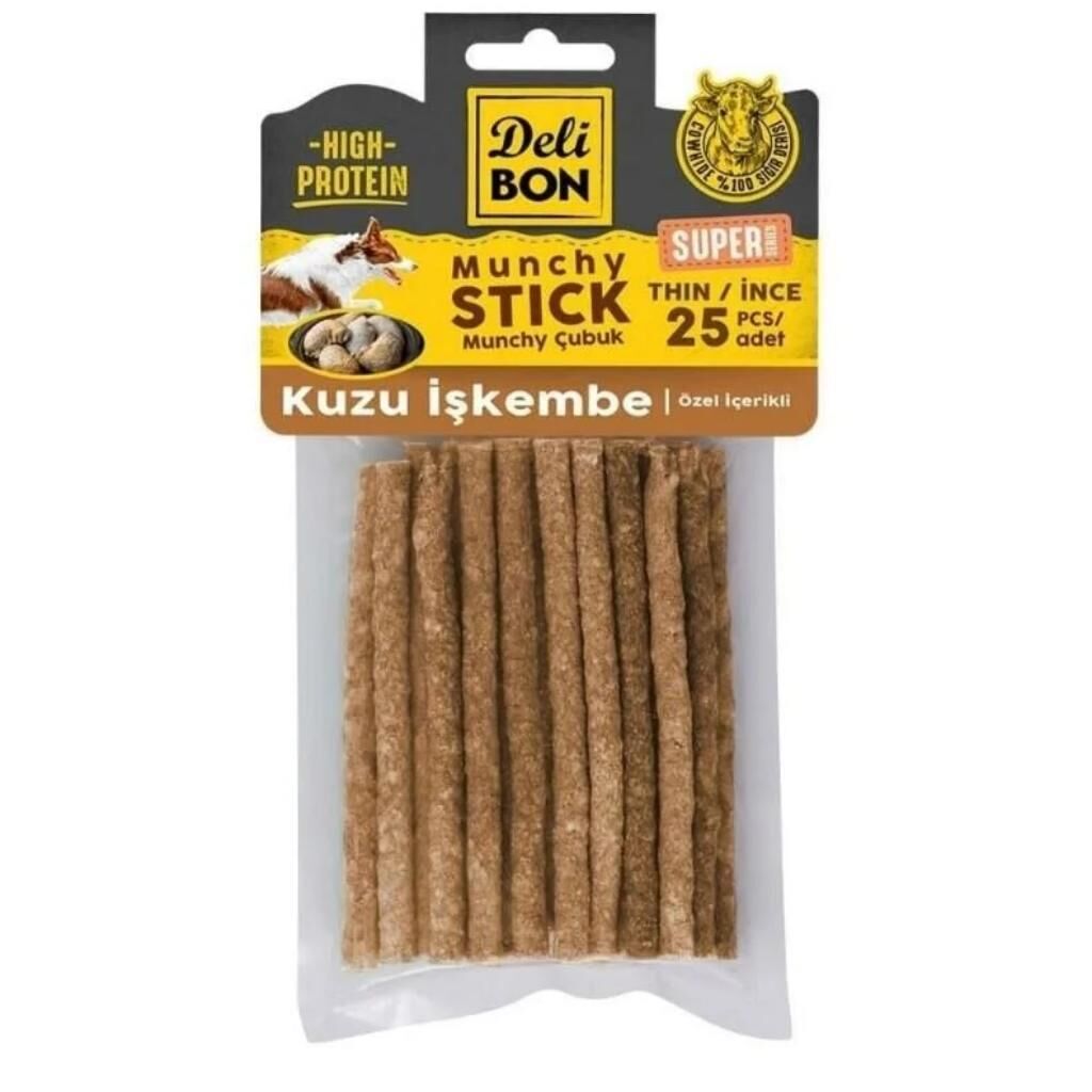 Delibon Süper Munchy Çubuk Kuzu İşkembeli İnce 25’li