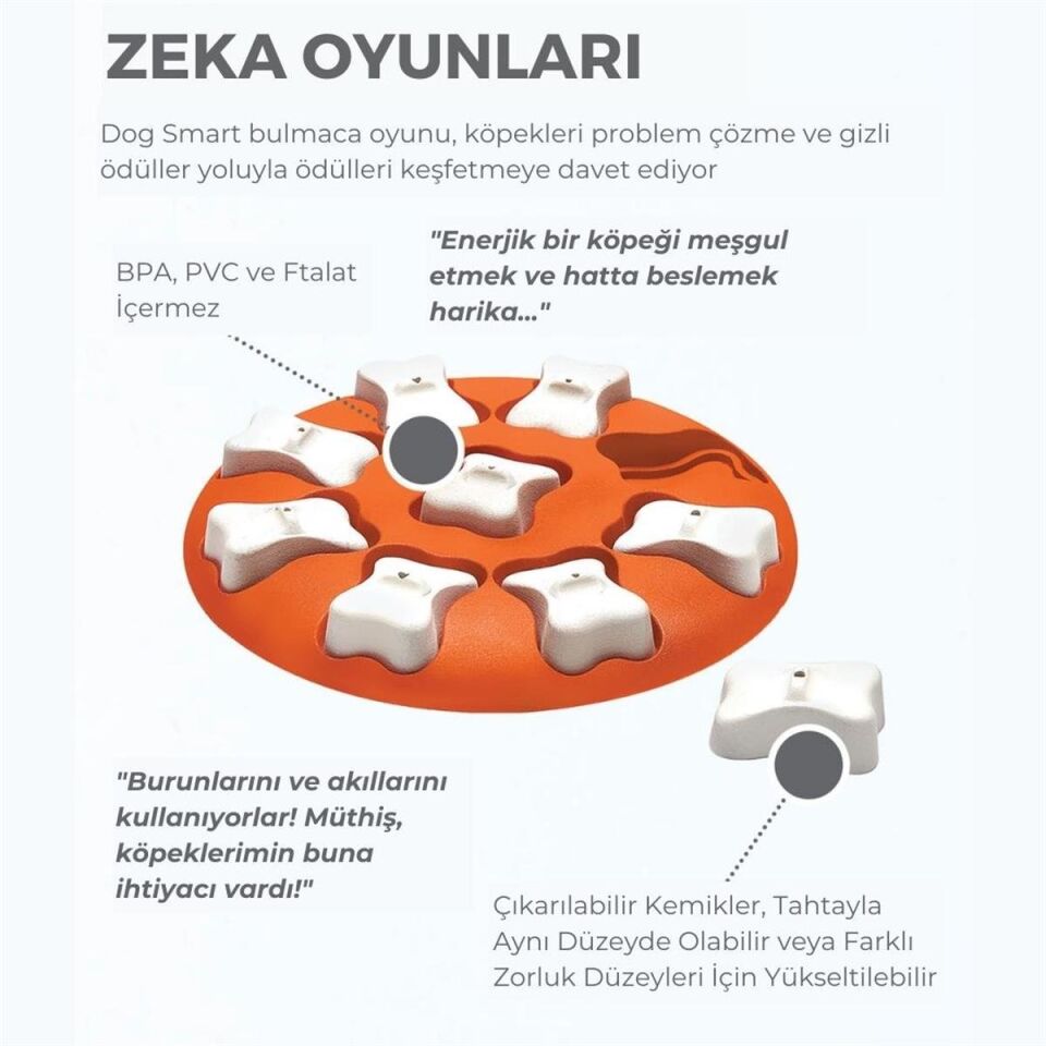 Outward Hound Dog Smart Interactive Treat Puzzle Köpek Oyuncağı, Turuncu