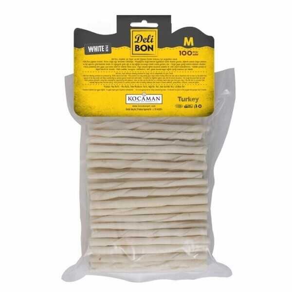 Delibon Köpek Ödül Kemiği Burgu Çubuk Orta 100 Ad Beyaz