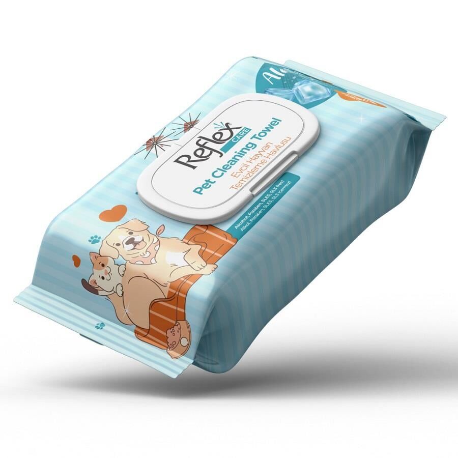 Reflex Care Alaçatı Ice Kokulu Kedi ve Köpekler için Temizlik Havlusu 50 li