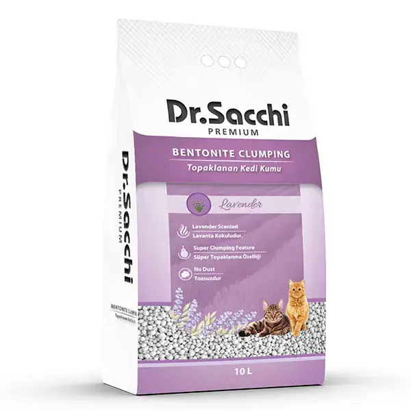 Dr.Sacchi Lavanta Kokulu Bentonit Kedi Kumu 10 Lt