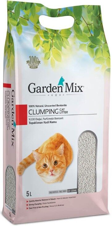 Gardenmix Bentonit Parfümsüz Ince Kedi Kumu 5lt