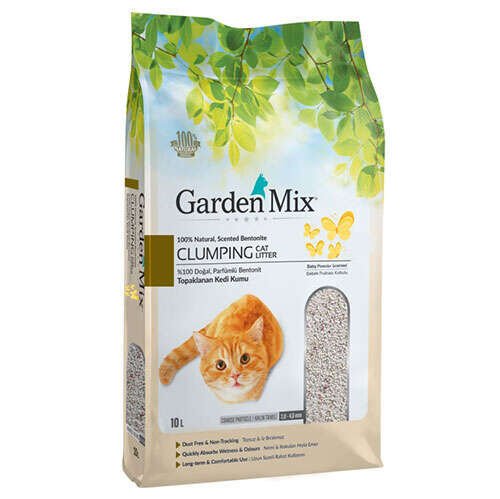 Gardenmix Bebek Pudralı Bentonit Kalın Taneli Kedi Kumu 10 Lt