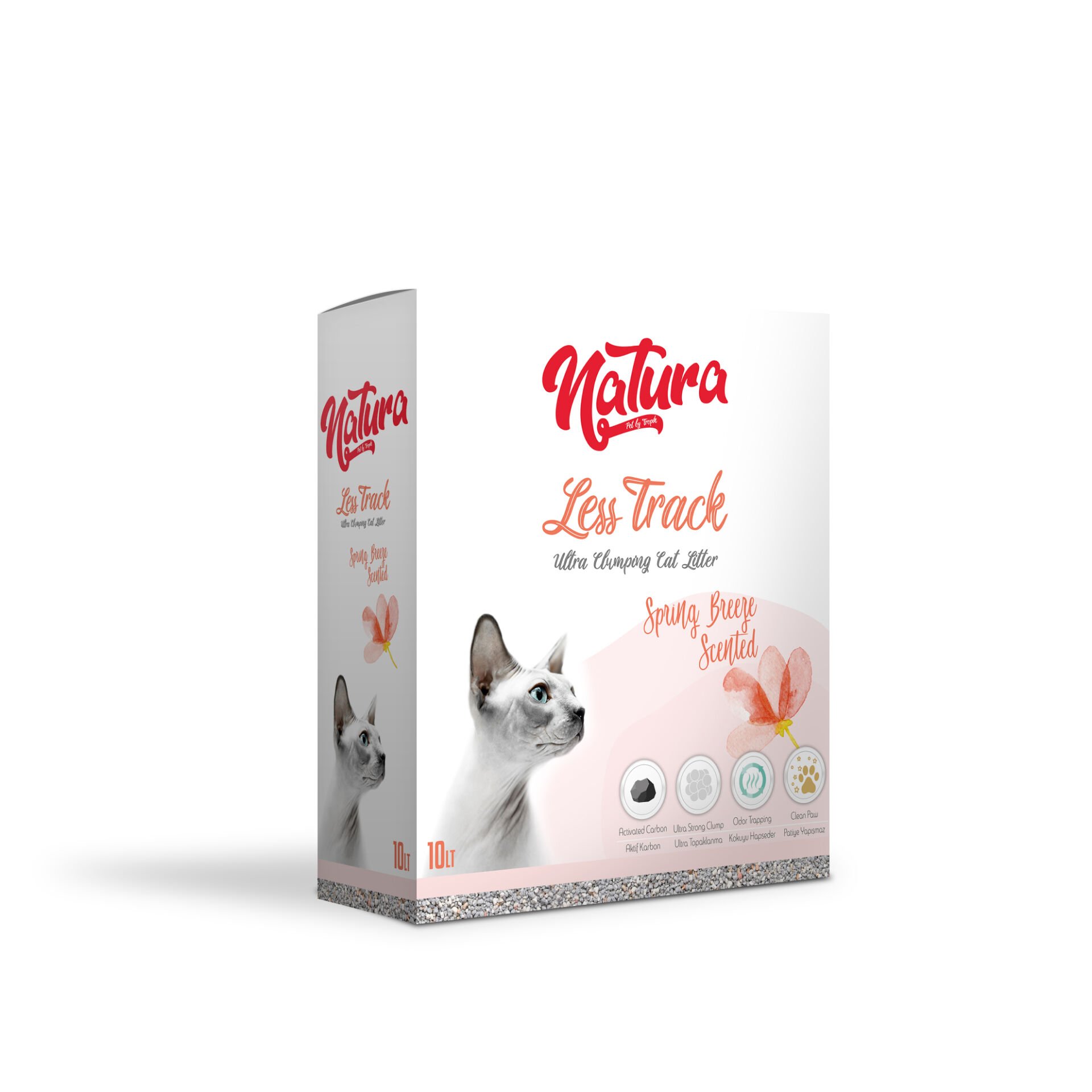 Natura Less Track Bahar Kokulu Topaklaşan Kedi Kumu 10 lt