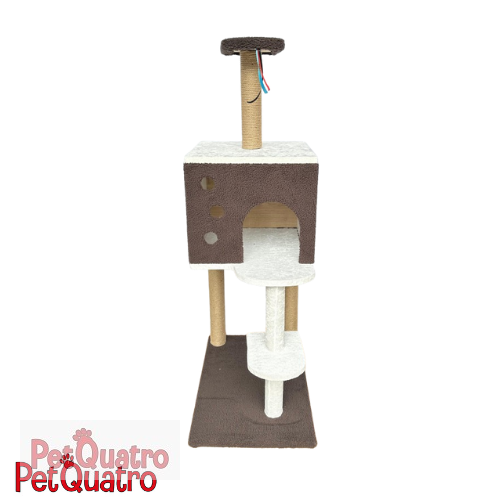 Cat House Merdivenli Kare Yuvalı Kedi Tırmalama Tahtası 124 cm