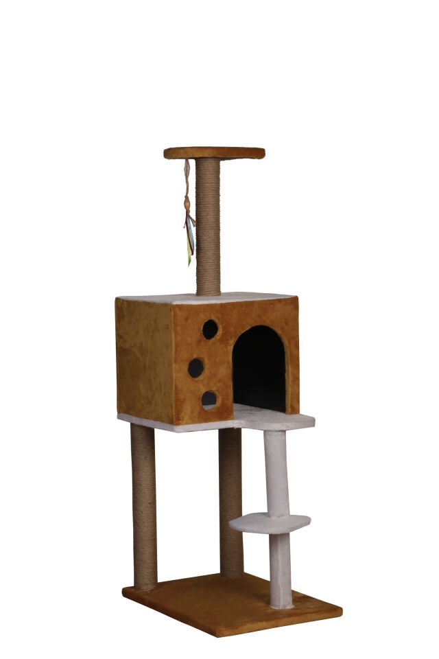 Cat House Merdivenli Kare Yuvalı Kedi Tırmalama Tahtası 124 cm