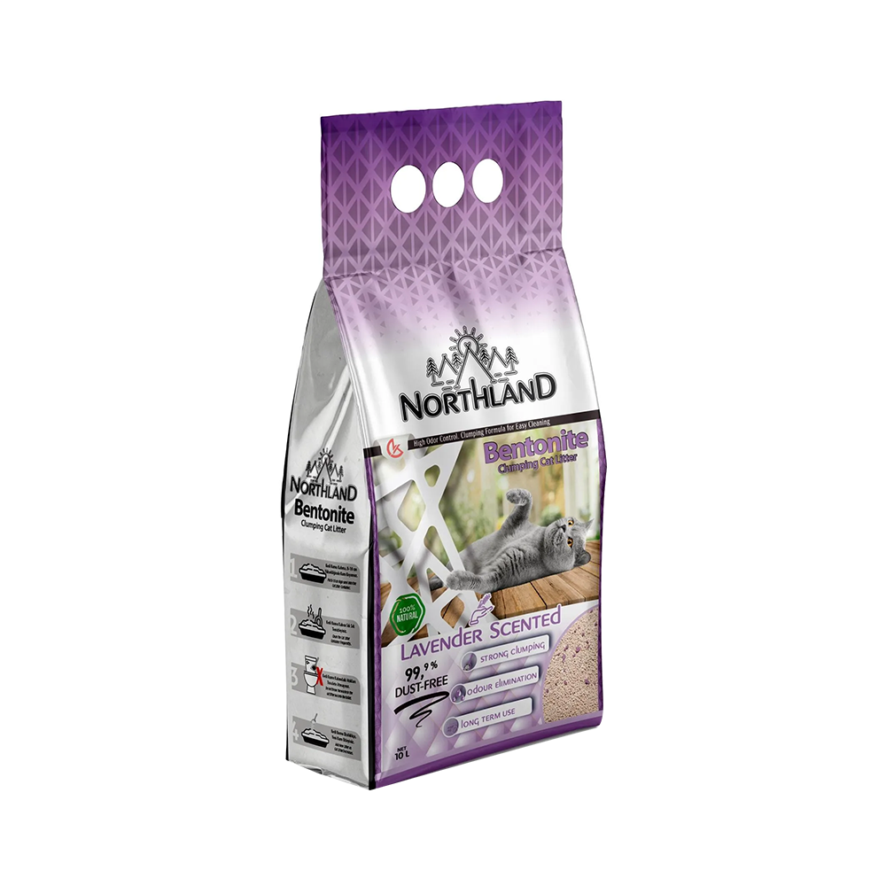 Northland Lavanta Kokulu Topaklanan İnce Taneli Bentonit Kedi Kumu 10 lt