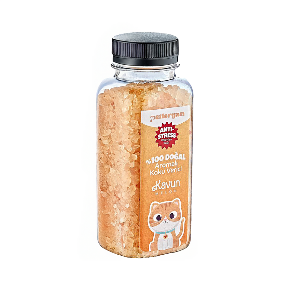 Petlergan Kedi Kumu Koku Giderici %100 Doğal Aromalı Kavun-Valerian Yağı Esanslı Anti Stress 300GR
