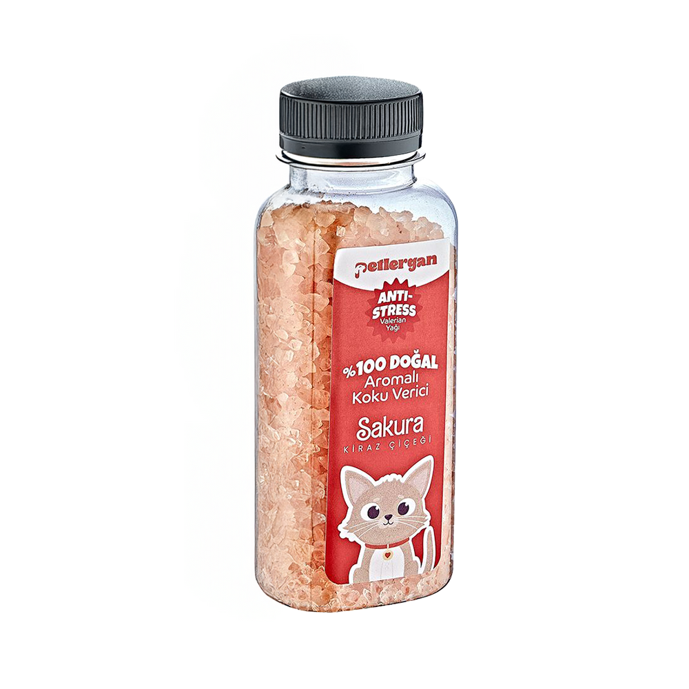 Petlergan Kedi Kumu Koku Giderici %100 Doğal Aromalı Kiraz Çiçeği-Valerian Yağı Esanslı Anti Stress 300GR