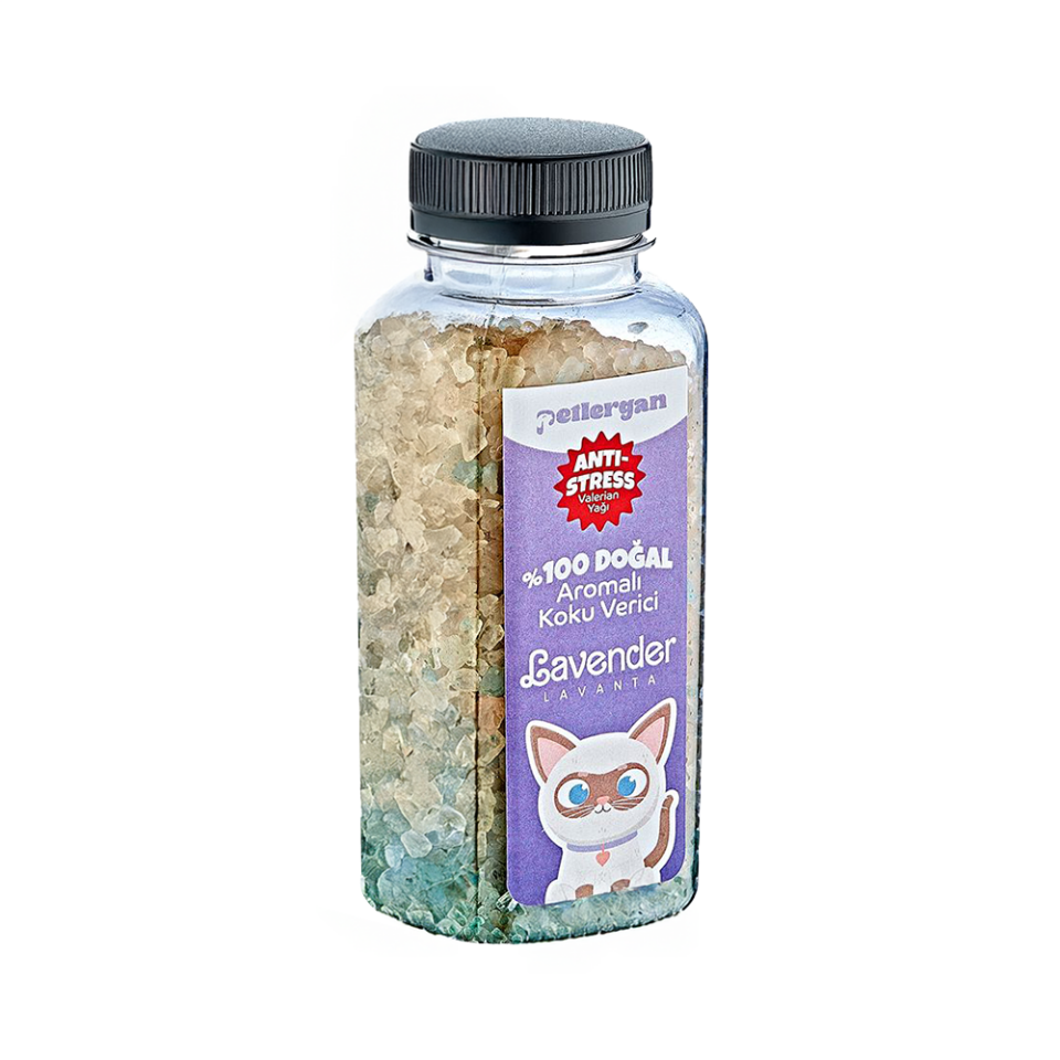 Petlergan Kedi Kumu Koku Giderici %100 Doğal Aromalı Lavanta -Valerian Yağı Esanslı Anti Stress 300GR