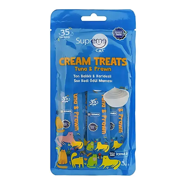 Supreme Cat Ton Balıklı ve Karidesli Krema Kedi Ödülü 4x14gr