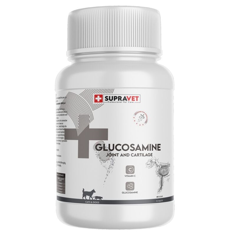 Supravet Glucosamine Kedi Ve Köpek Eklem Sağlığı Güçlendirici Glukozamin Tablet + Vitamin C 75 Tablet