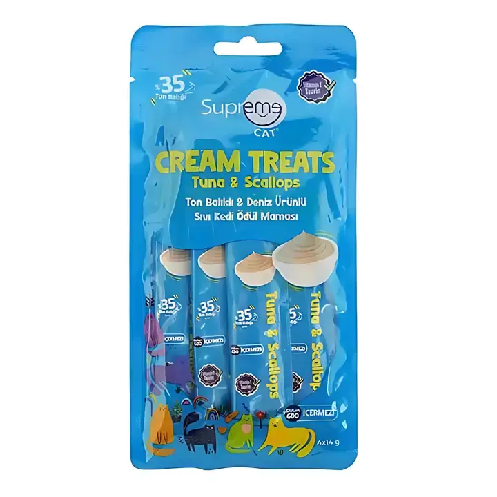 Supreme Cat Ton Balıklı ve Midyeli Krema Kedi Ödülü 4x14gr
