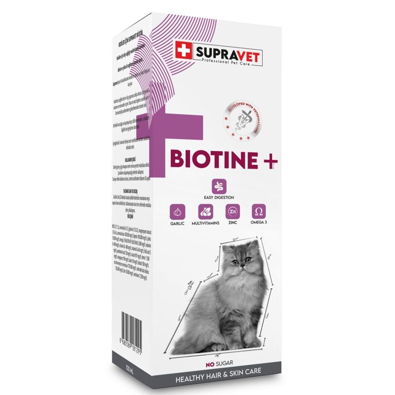 Plus +B For Cats Biotine Damla 100 ML + Zinc + Multi Vitamin ( Kediler Için Tüy Sağlığı Damlası )