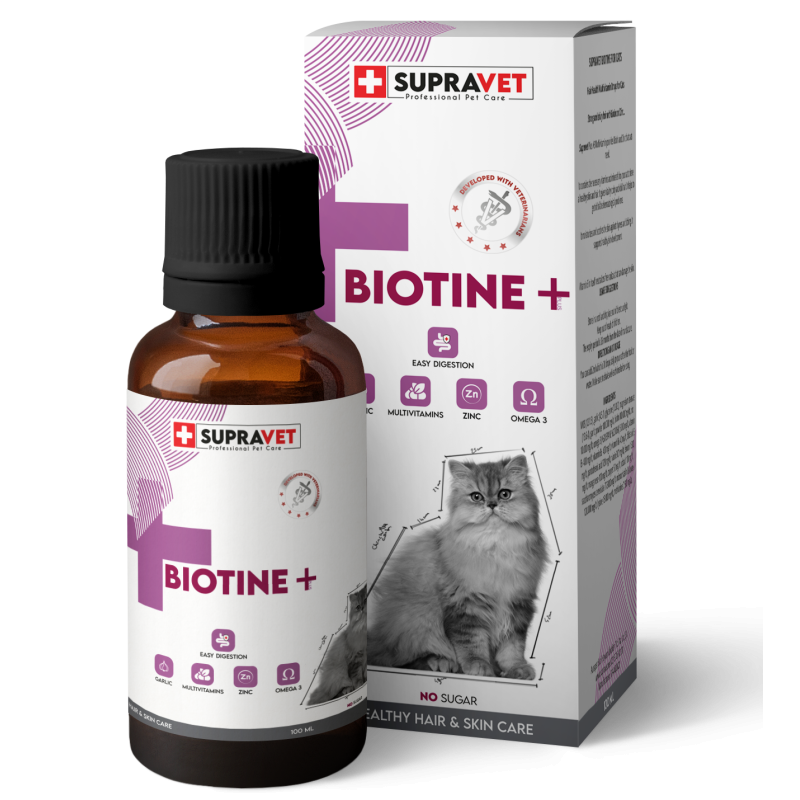 Plus +B For Cats Biotine Damla 100 ML + Zinc + Multi Vitamin ( Kediler Için Tüy Sağlığı Damlası )