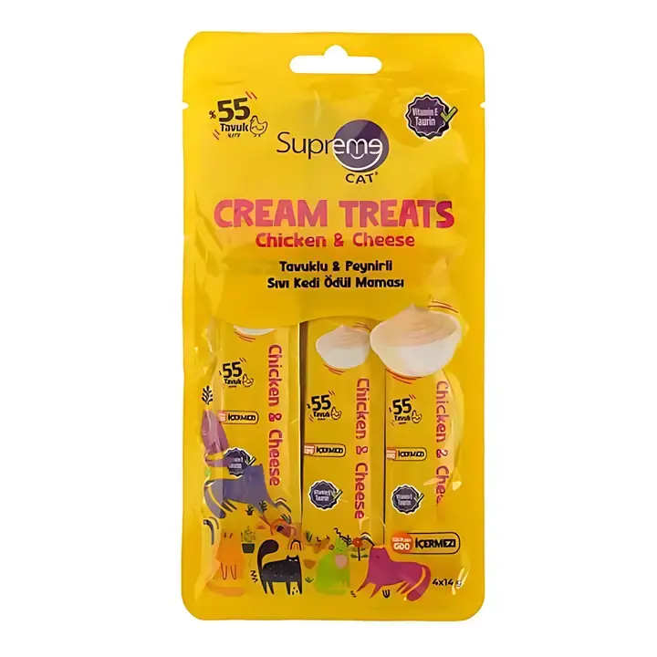 Supreme Cat Tavuklu ve Peynirli Krema Kedi Ödülü 4x14gr