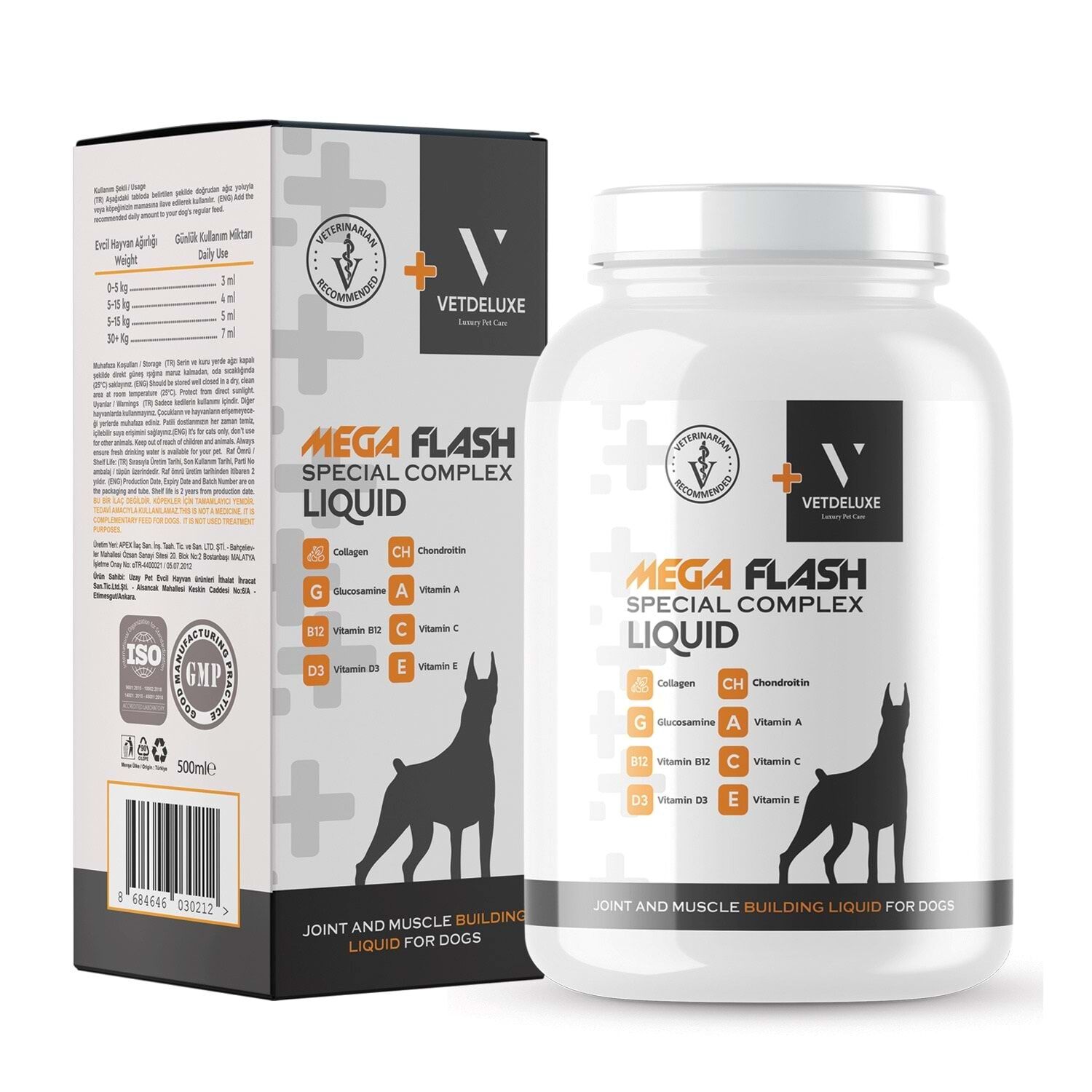 VETDELUXE Mega Flash Eklem ve Kas Geliştirici Likit 500 ml