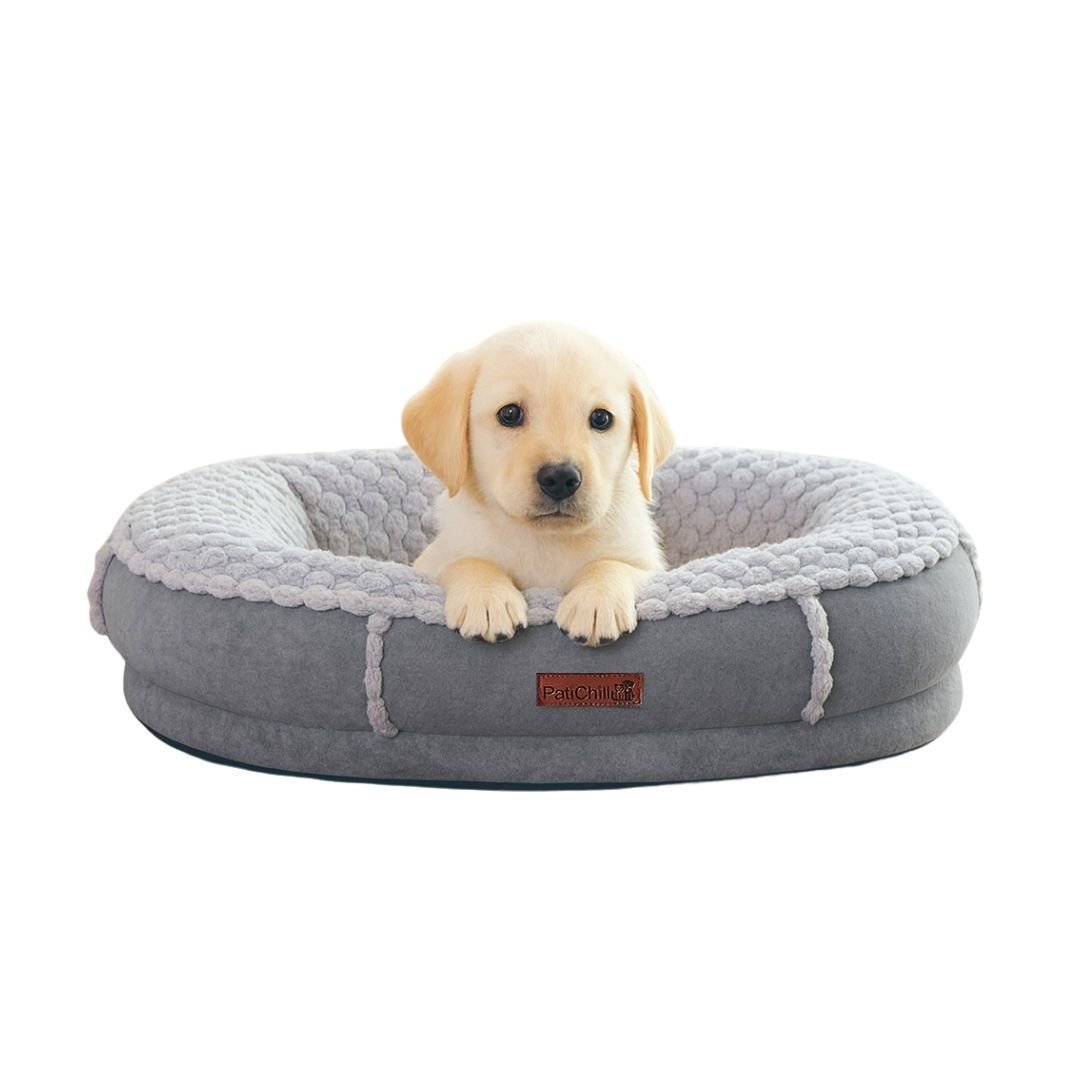 Pati Chill Simba peluş kedi köpek yatağı M beden gri